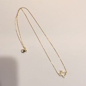 Rhinestone Texas Necklace / gold
